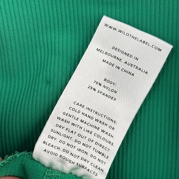Wilo The Label Ribbed Bike Shorts Womens Size S Emerald Green Stretch High Rise - Picture 9 of 9